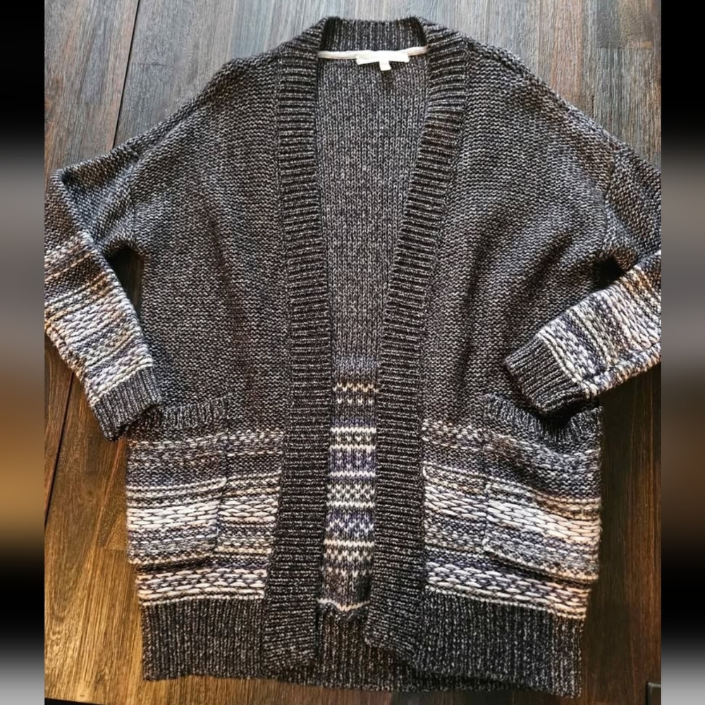 Victoria's Secret Charcoal and Cream Cardigan